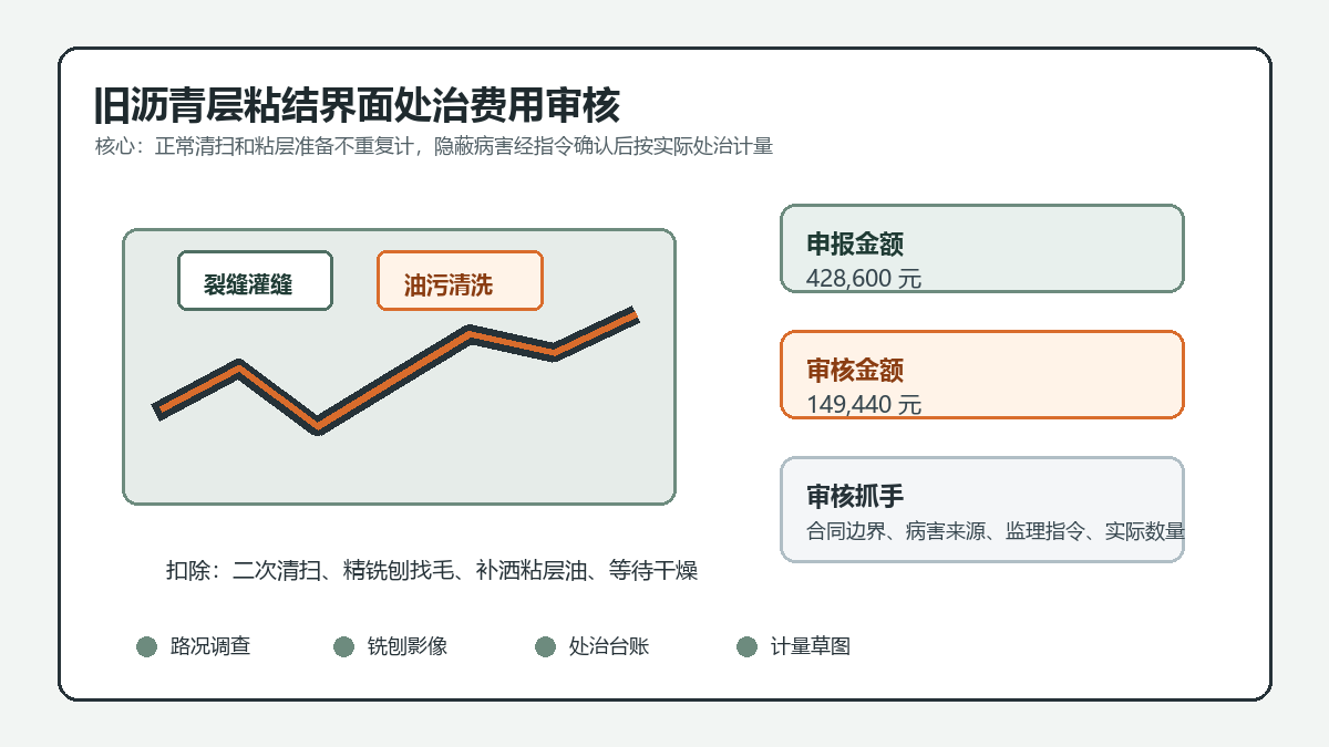 旧沥青层粘结界面处治费用审核信息图