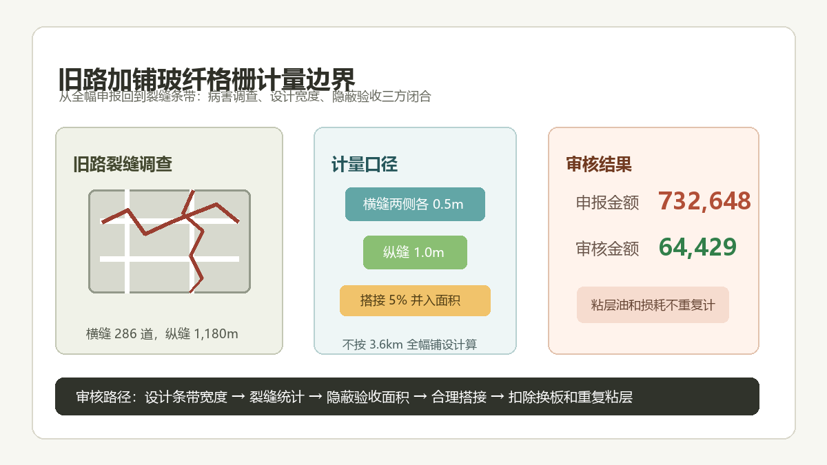 旧路加铺玻纤格栅计量边界信息图