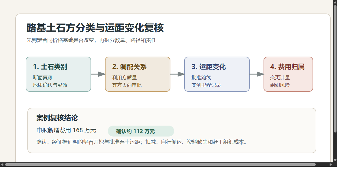 路基土石方分类与运距争议复核图