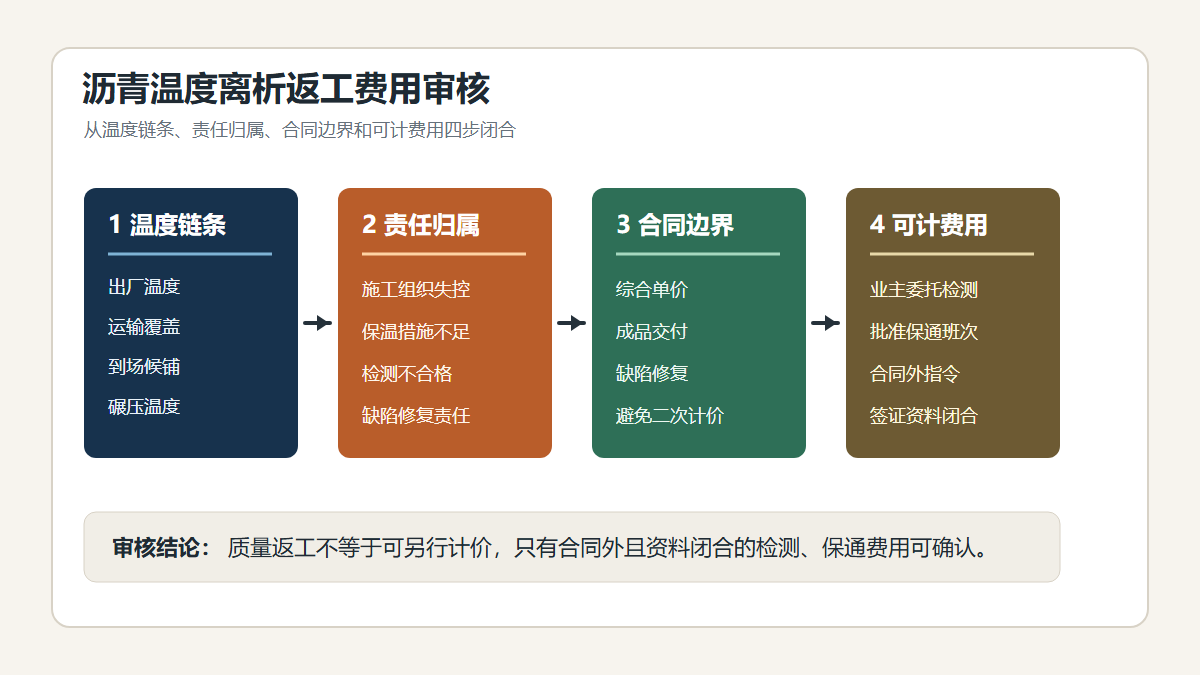 沥青温度离析返工费用审核逻辑