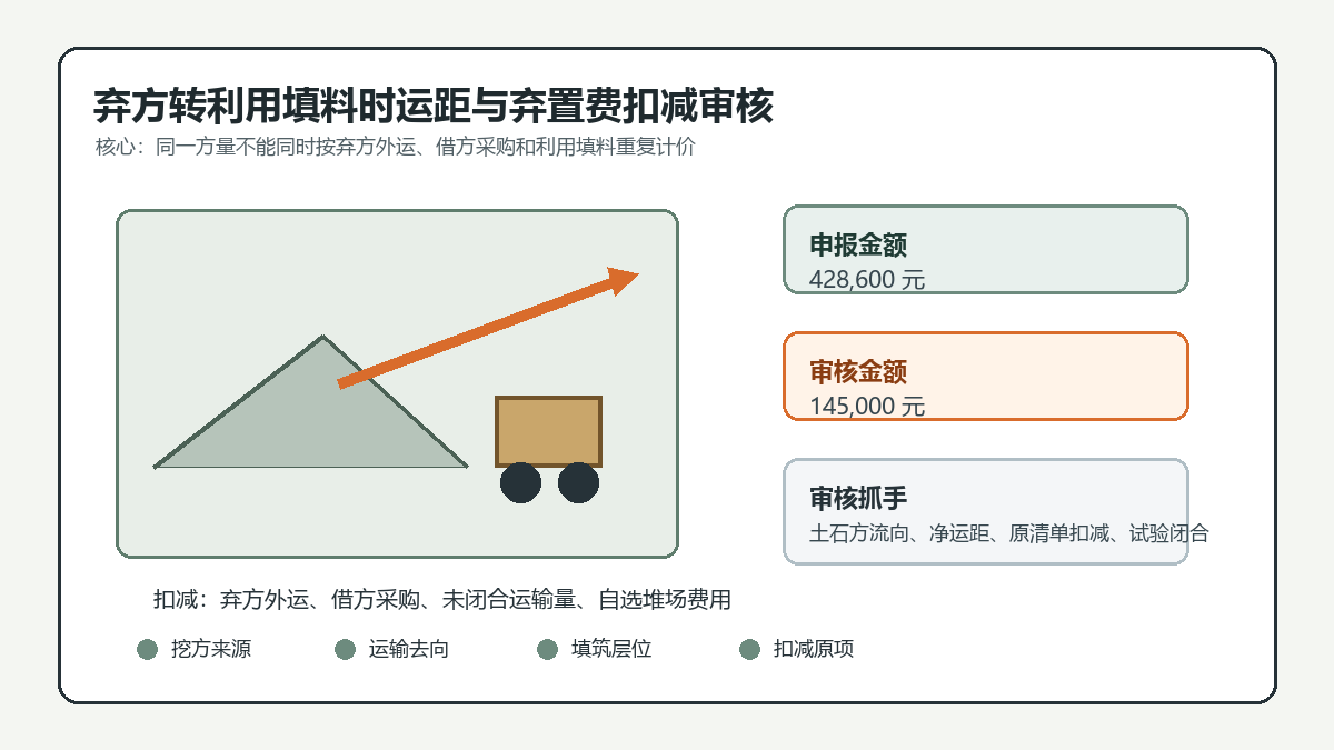 弃方转利用填料运距扣减审核信息图