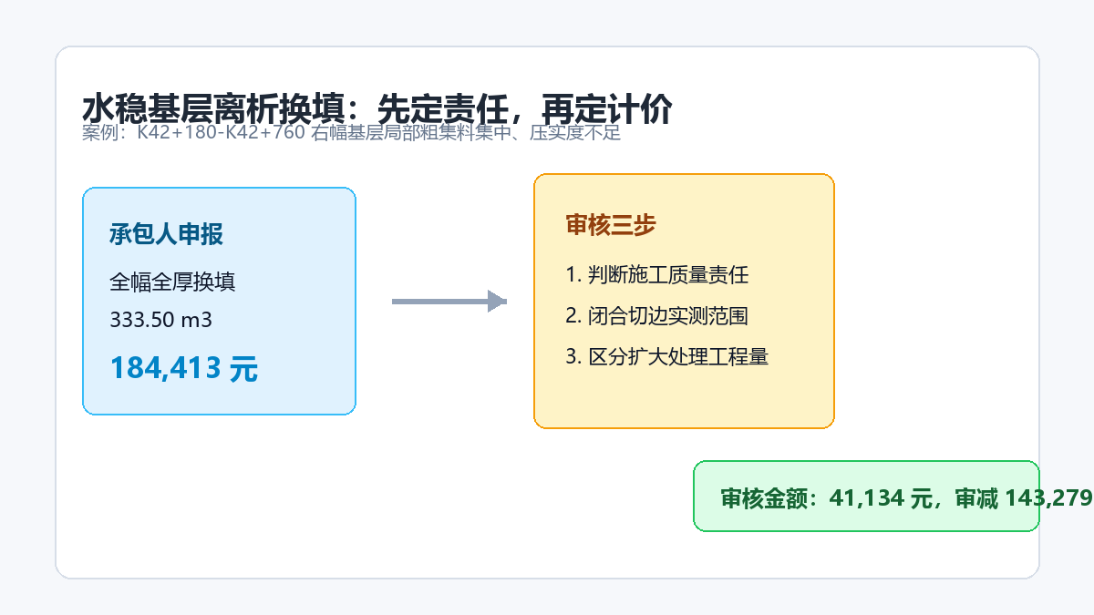 水泥稳定碎石基层离析换填审核示意