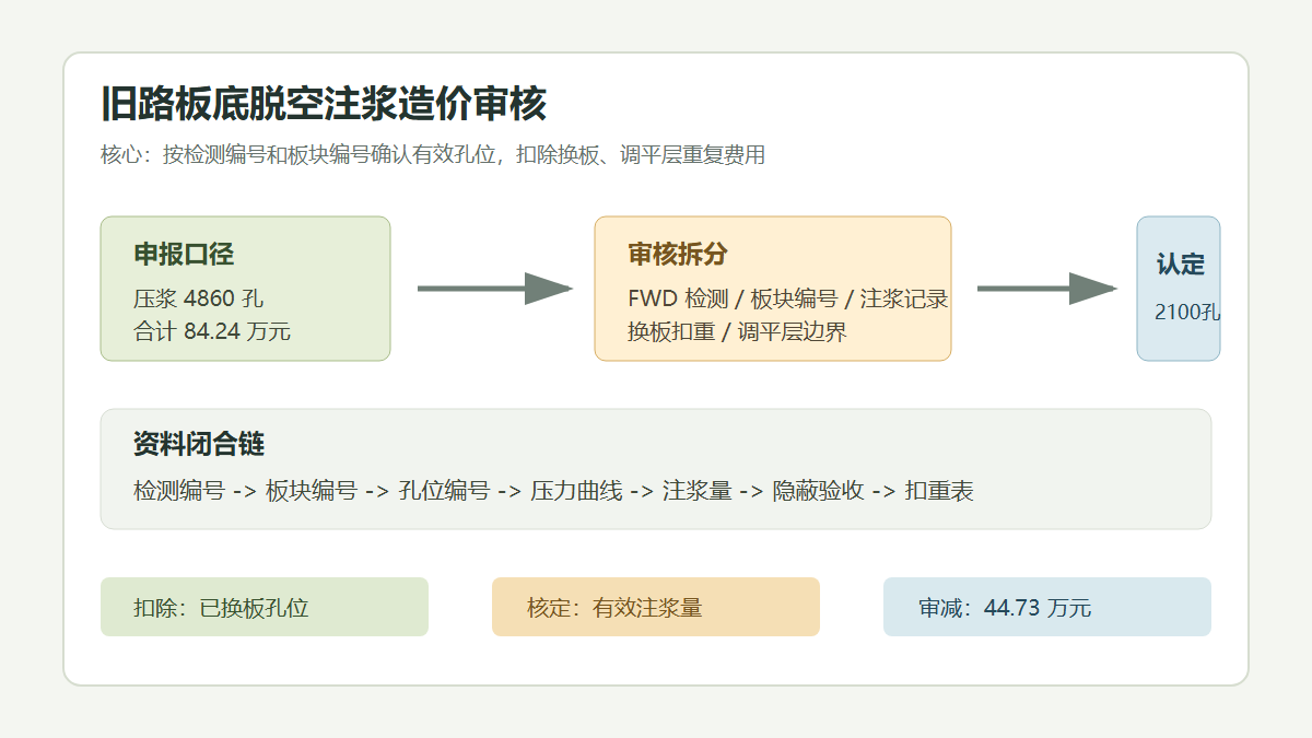 旧路板底脱空注浆审核信息图