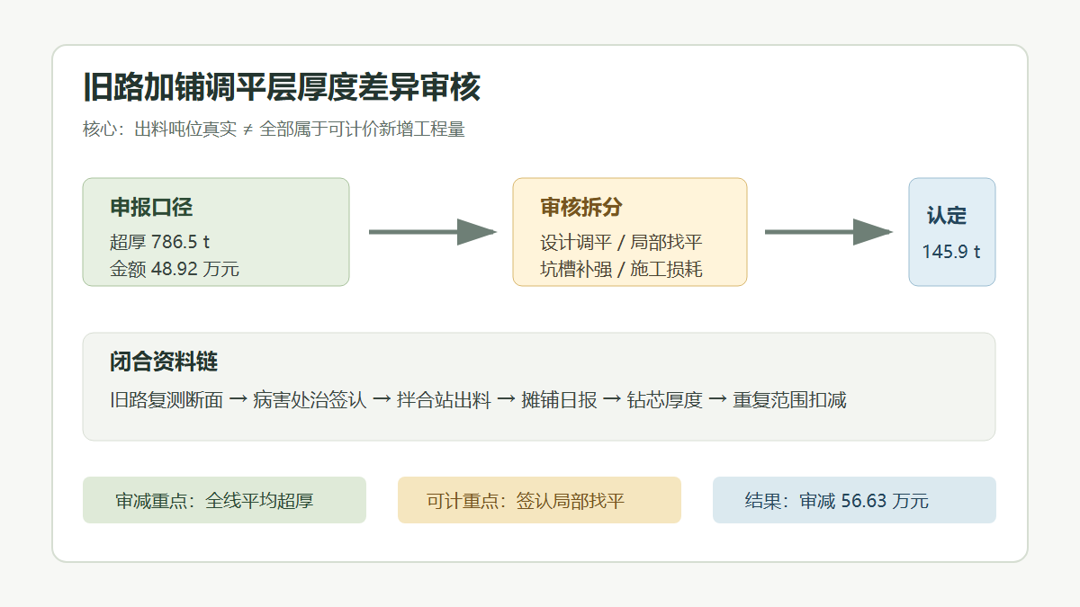 旧路加铺调平层厚度审核信息图