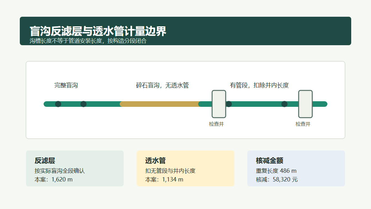 盲沟工程量闭合示意