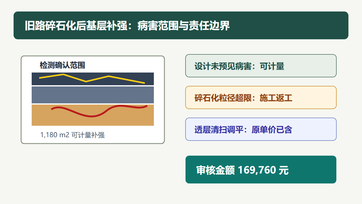 旧水泥混凝土路面碎石化后基层补强审核信息图