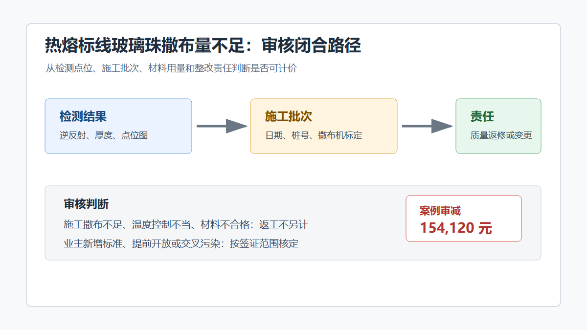 热熔标线玻璃珠撒布量审核示意
