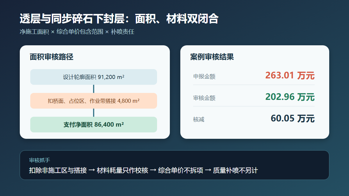 透层与同步碎石下封层计量边界审核图