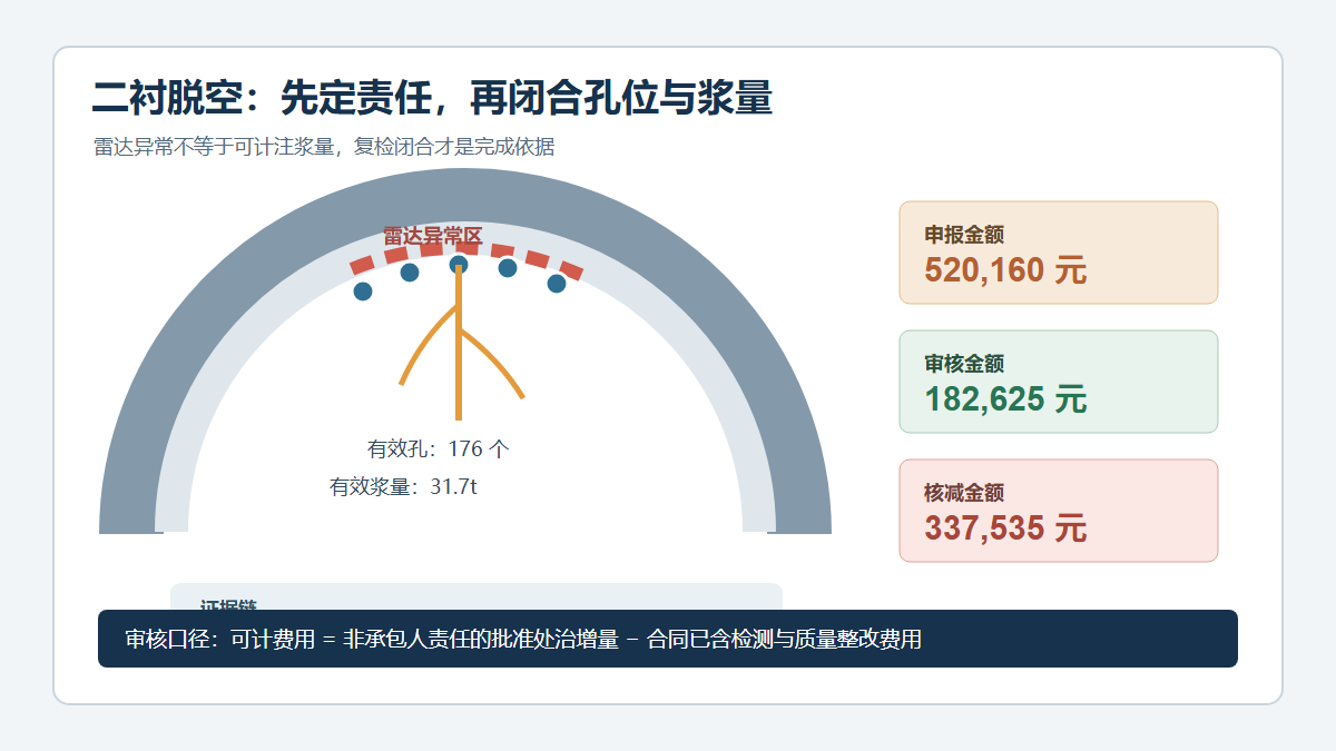 隧道二衬脱空检测与注浆审核信息图
