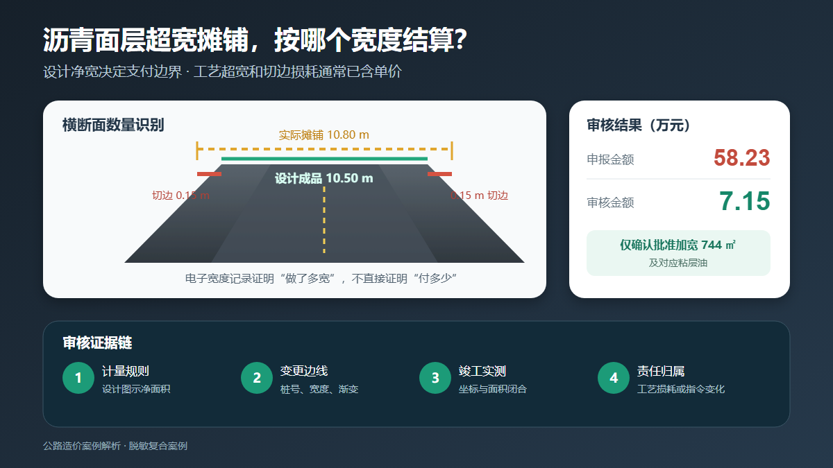 沥青面层超宽摊铺费用审核图