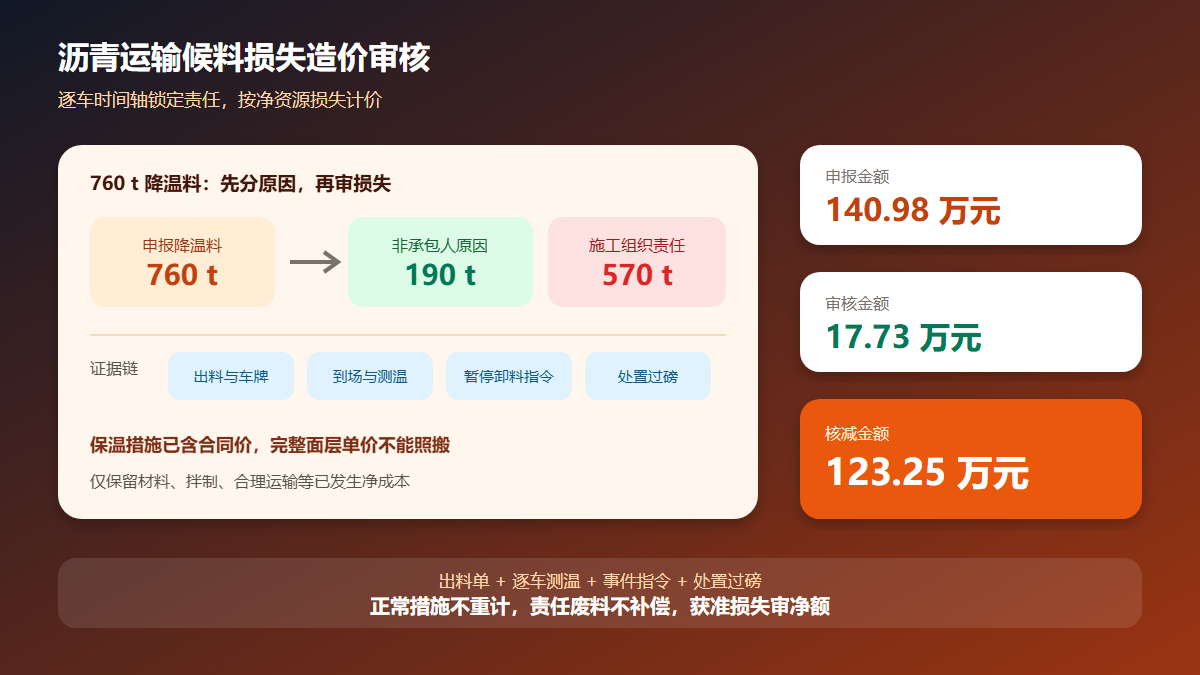 沥青混合料运输与候料损失审核信息图
