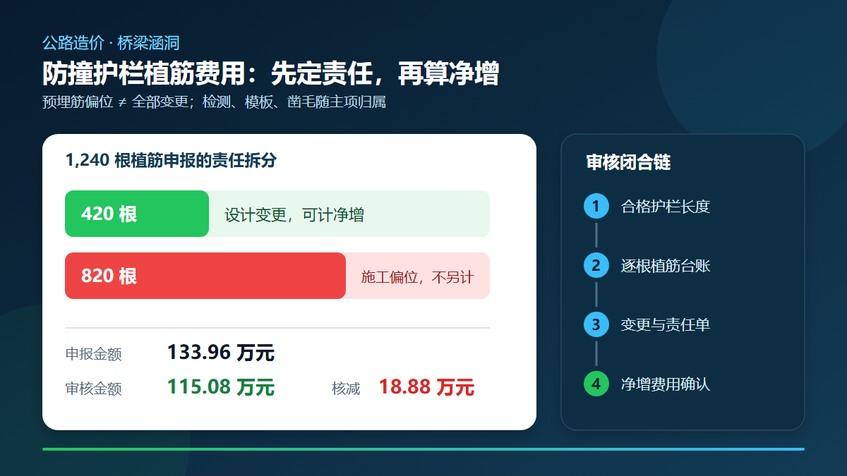 桥梁混凝土防撞护栏费用审核信息图