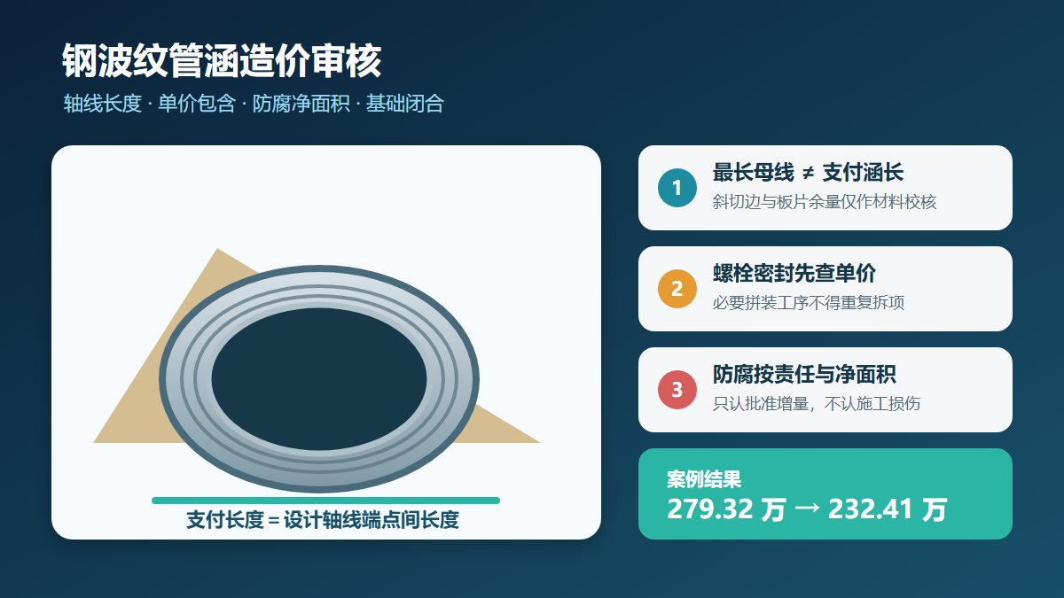 钢波纹管涵计量审核信息图
