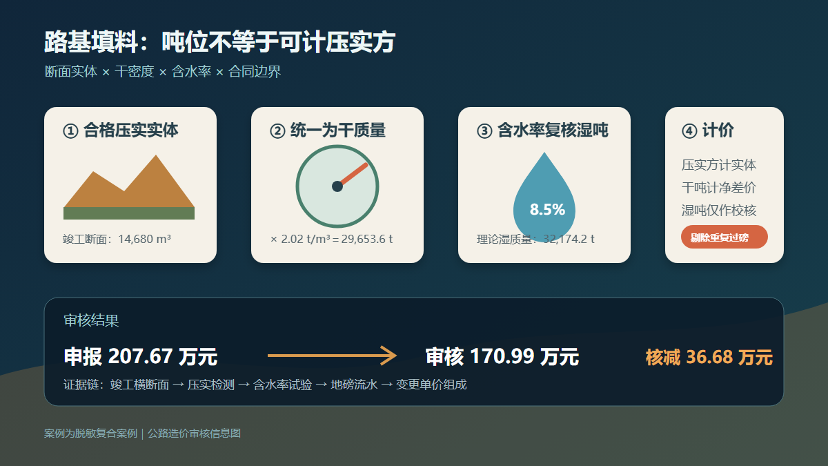 路基填料吨位与压实方审核信息图