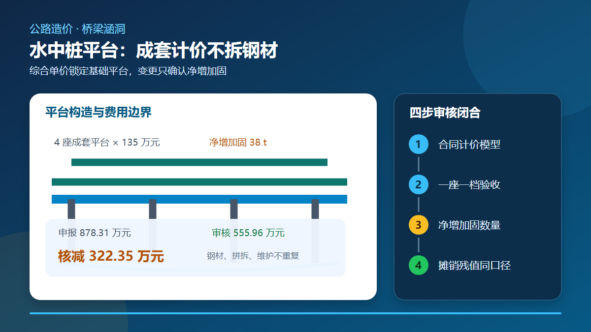 水中桩施工平台费用审核信息图