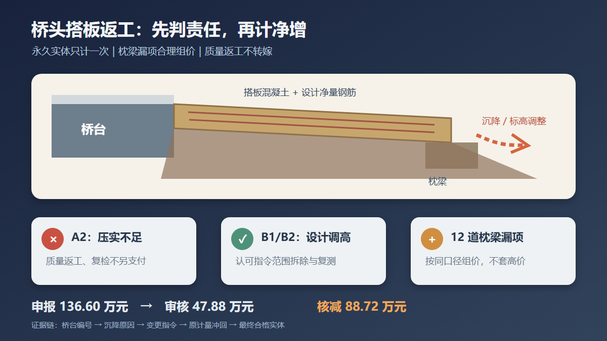 桥头搭板及台背沉降返工审核信息图