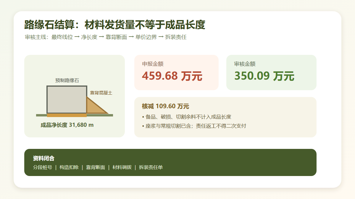 路缘石及靠背混凝土费用审核信息图