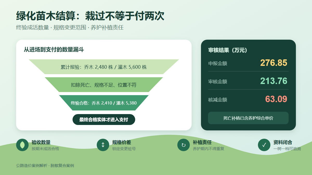 公路绿化苗木费用审核图