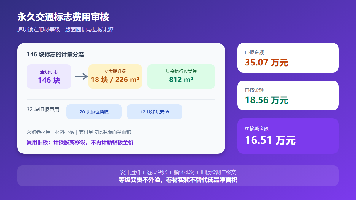 永久交通标志费用审核信息图
