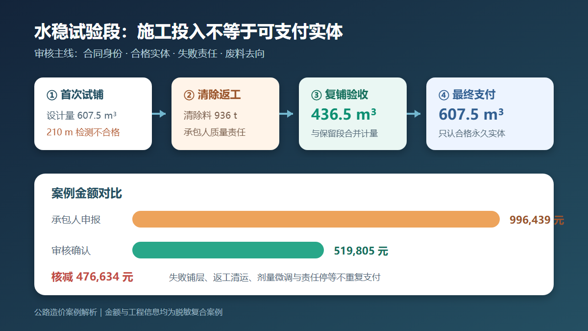 水稳基层试验段费用审核路径