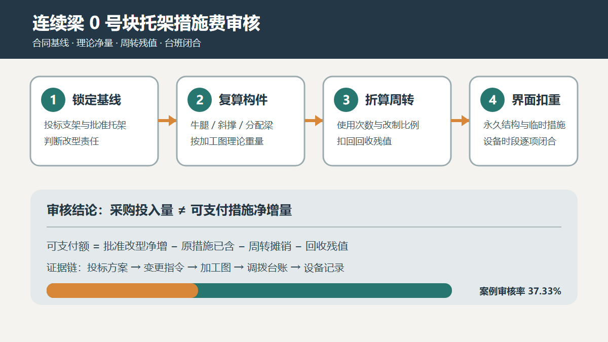 连续梁0号块托架措施费审核路径