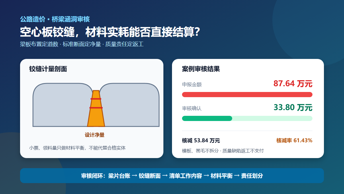 预制空心板铰缝费用审核信息图