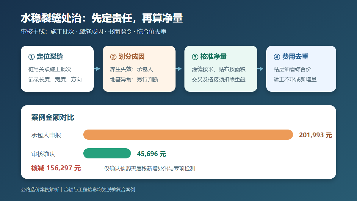 水稳基层裂缝处治费用审核路径