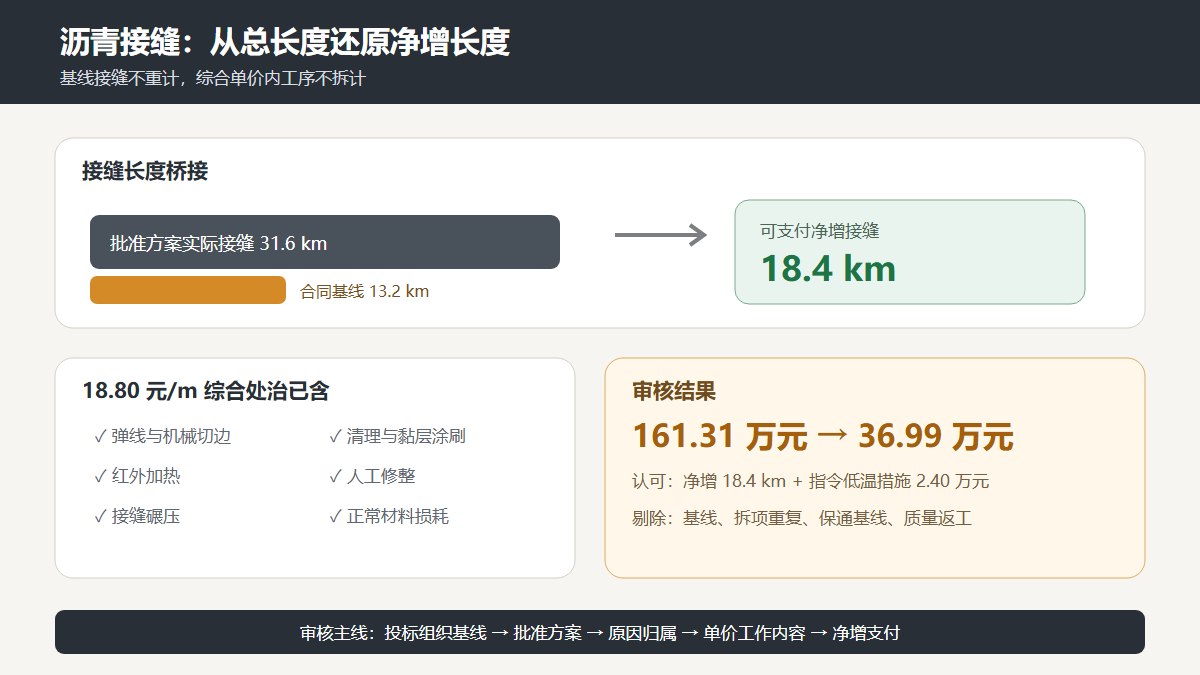 沥青接缝净增费用审核信息图