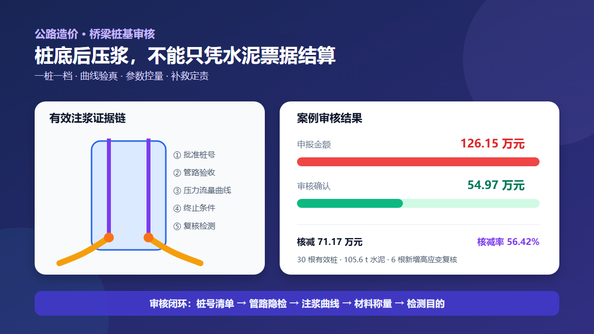 钻孔桩桩底后压浆费用审核信息图
