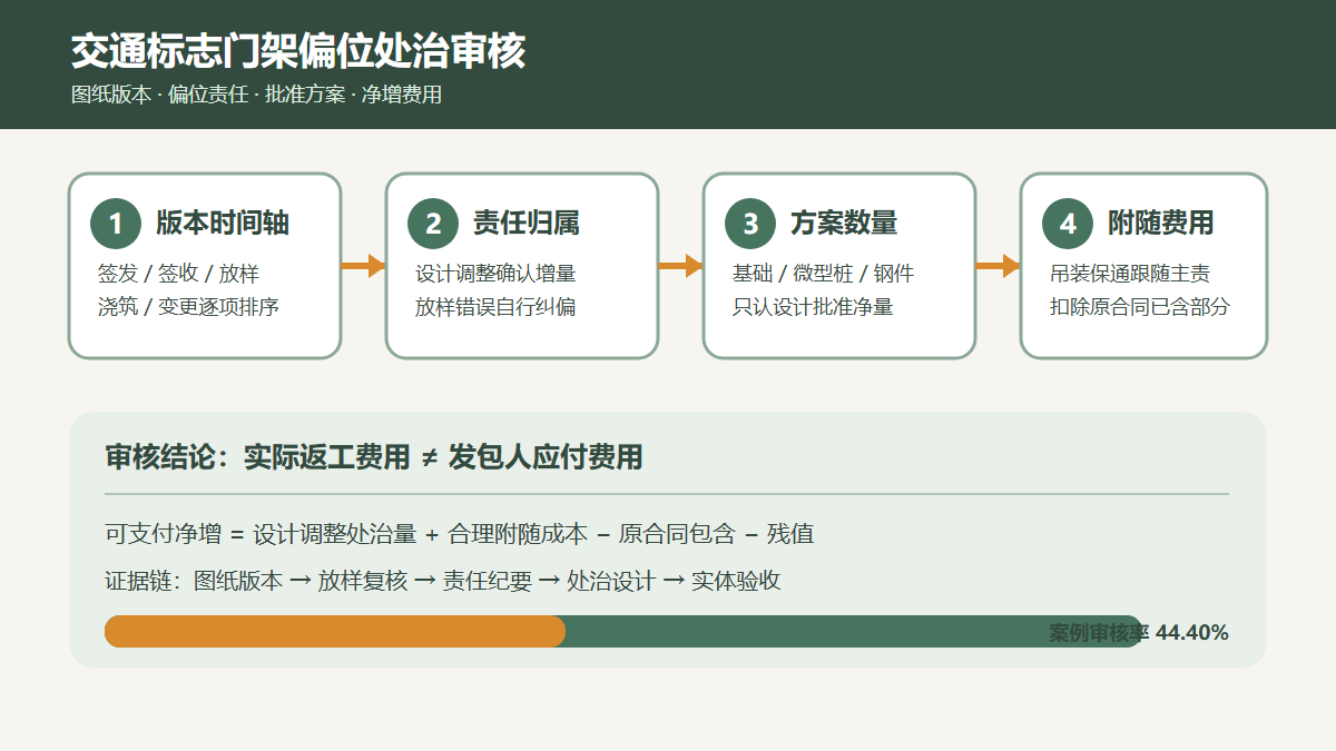 交通标志门架偏位处治费用审核路径