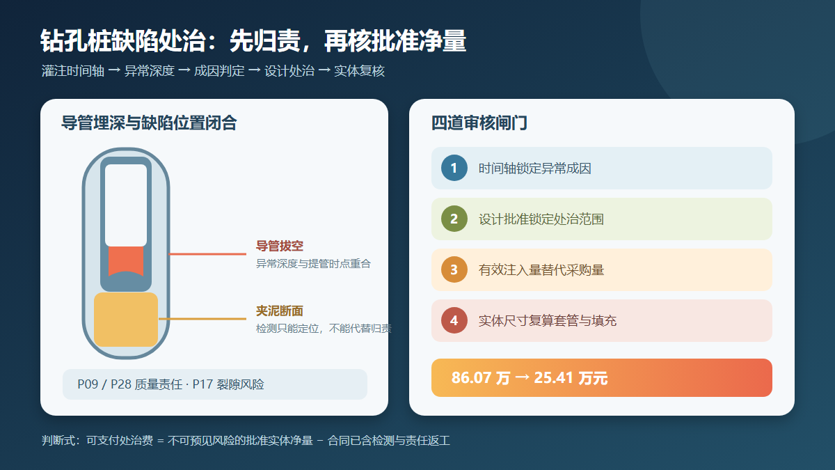 钻孔桩缺陷处治造价审核信息图
