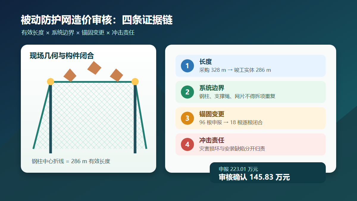 高边坡被动防护网造价审核信息图