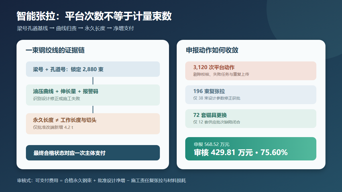 预制梁智能张拉费用审核信息图